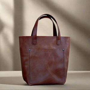 brown lather tote