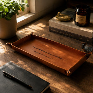 Oblong Leather Tray