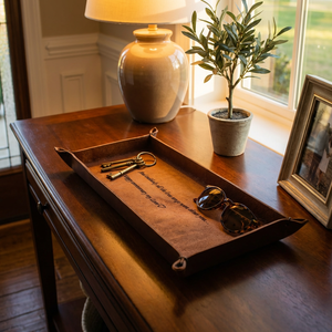 Oblong Leather Tray