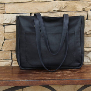 Leather tote bag , women's all-day styled shoulder bag