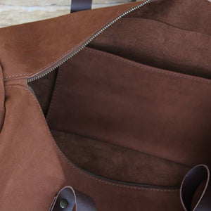 Weekender and duffel soft leather bag